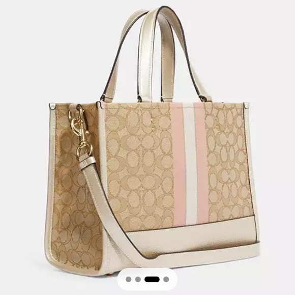 Dempsey Carryall Bag In Signature Jacquard With Stripe And Coach Patch - Picture 3 of 13